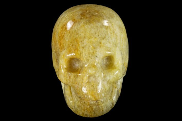 Realistic, Polished Yellow Aventurine Skull #116820